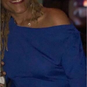 Elegant Blue Off-Shoulder romper